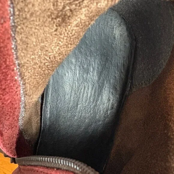 MIZ MOOZ Womens Size 36/US 5.5-6 Baron Red Leather Wedge Ankle Boots Booties - Picture 10 of 11